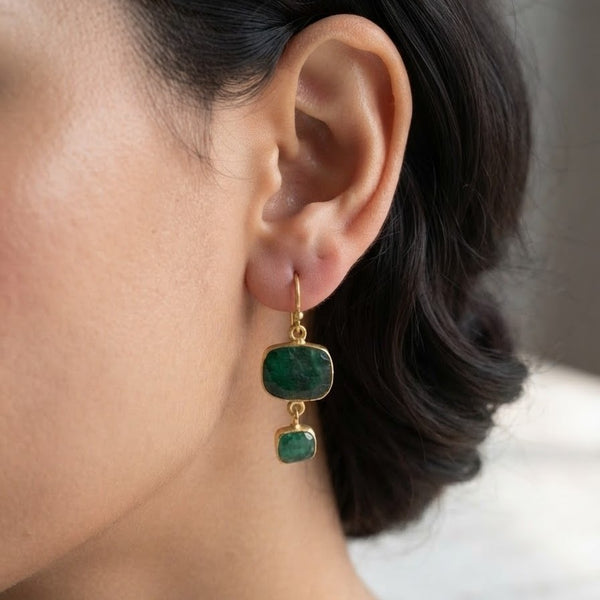 Double stone earrings