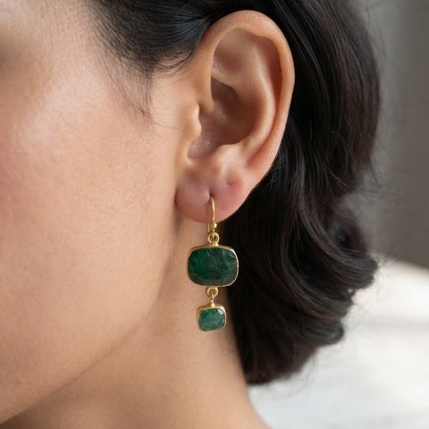 Double stone earrings