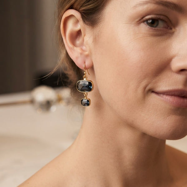 Double stone earrings