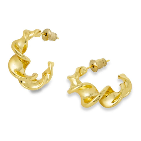 Twisted gold hoops